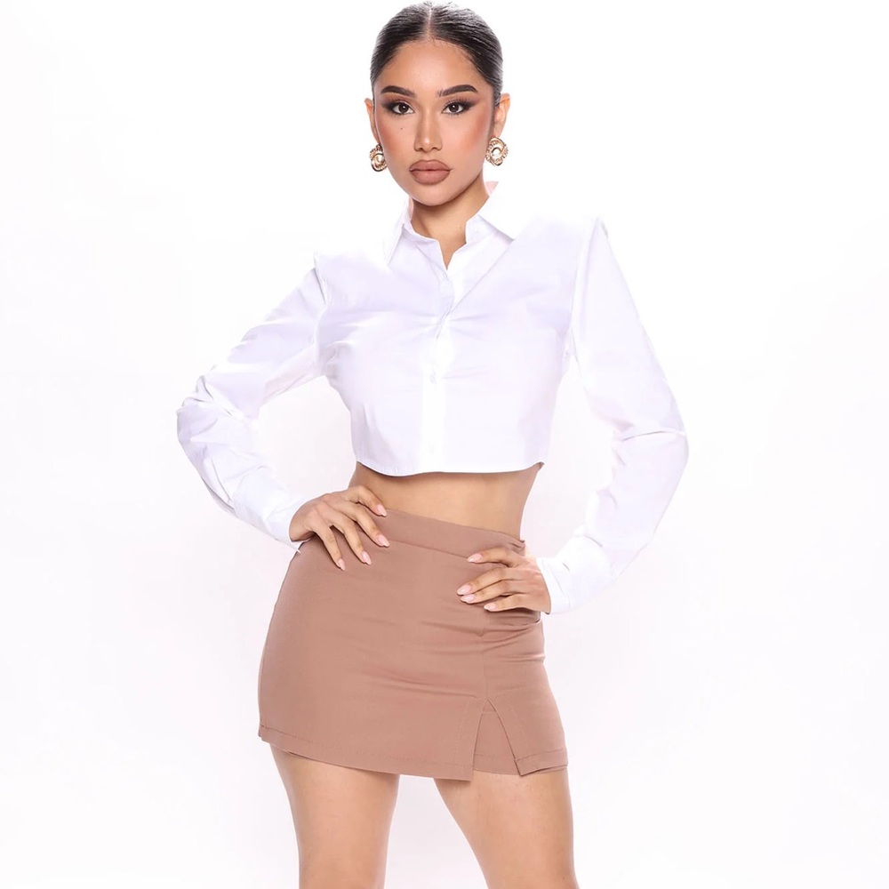 Cropped button down